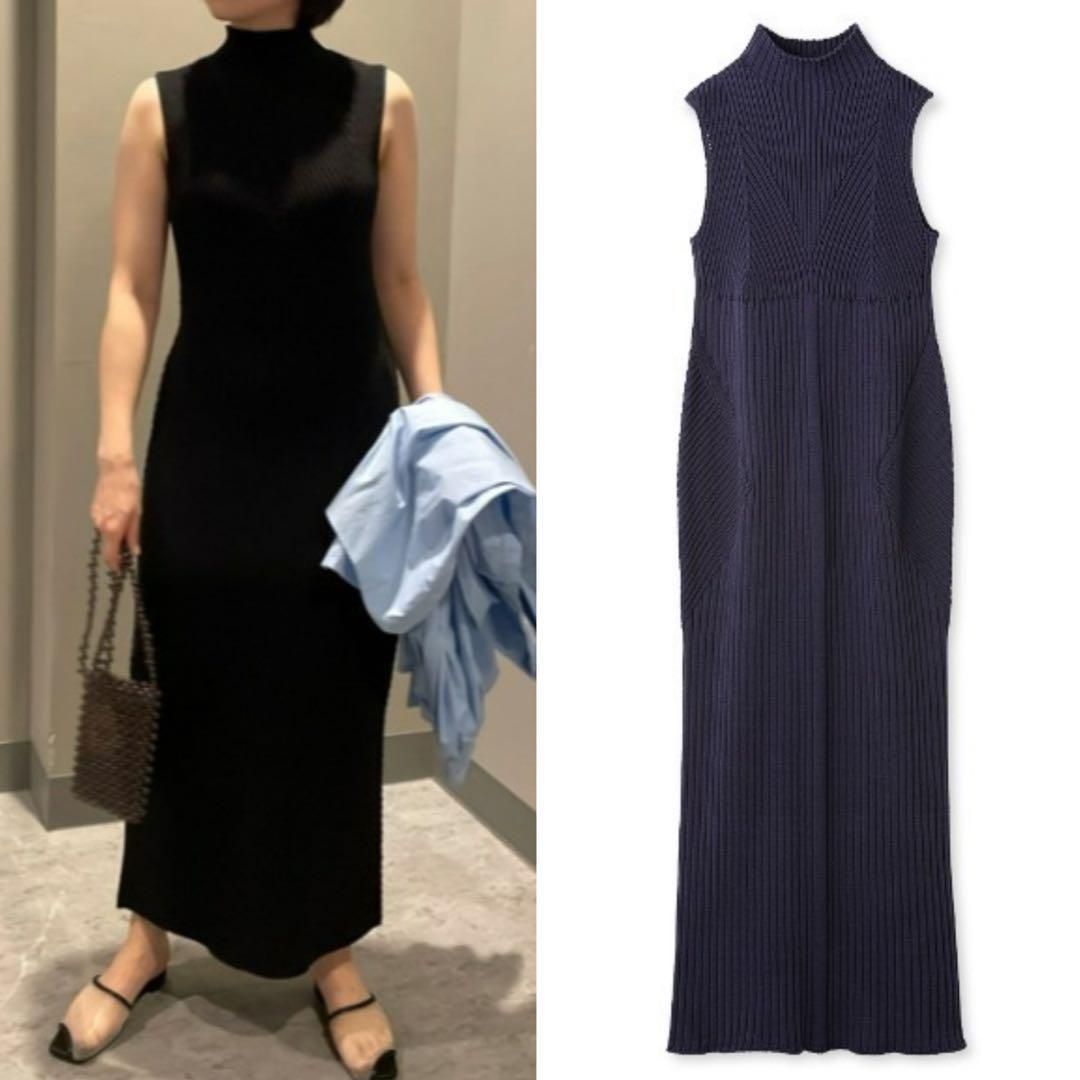 FRAY I.D 定価2.3万 ワイドリブホールワンピース ブラック フリー