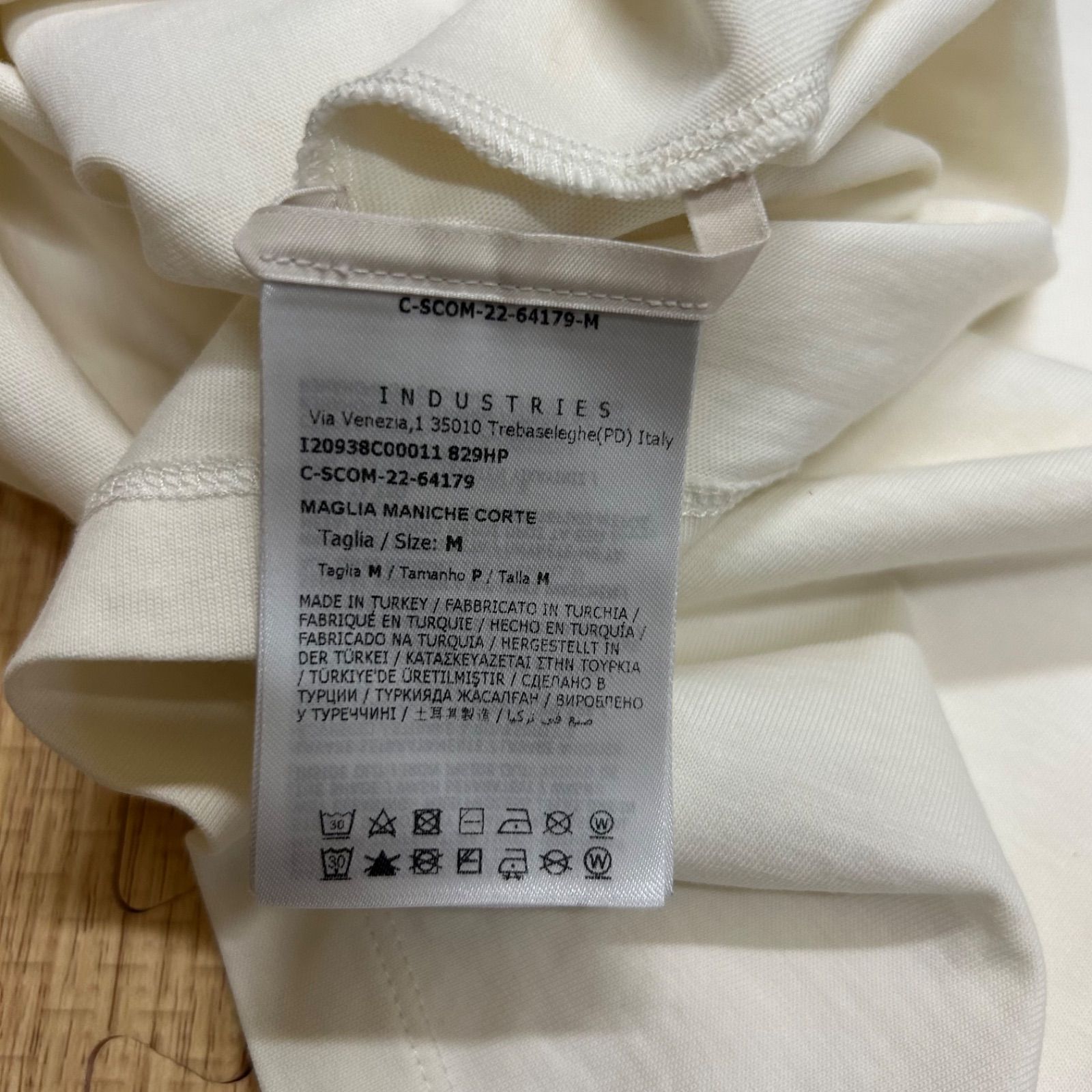  23年モデル MONCLER モンクレール半袖TシャツクリームM 半袖(Tシャツ) Tシャツ カットソー