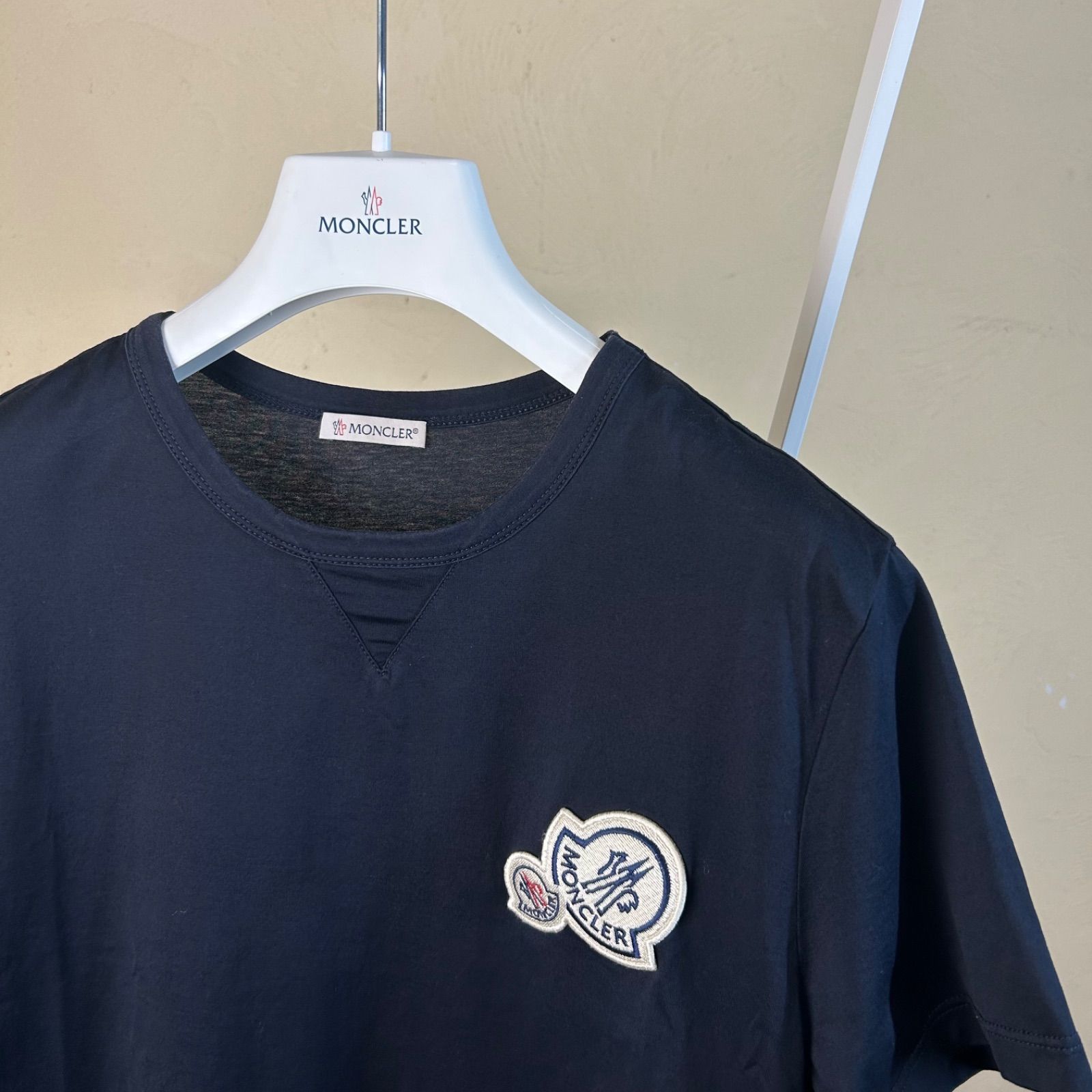 MONCLER】ダブルワッペン 半袖 Tシャツ M 黒 美品