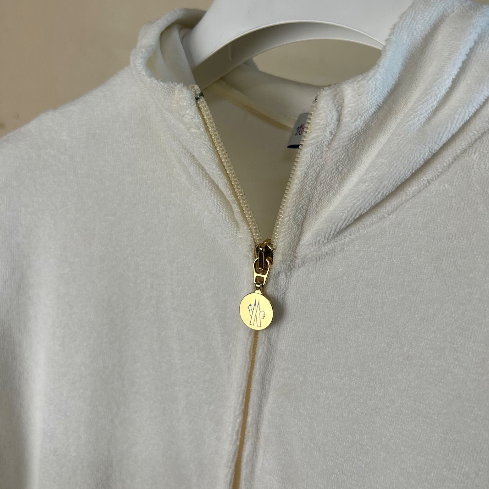 モンクレール半袖パーカータオル生地白S