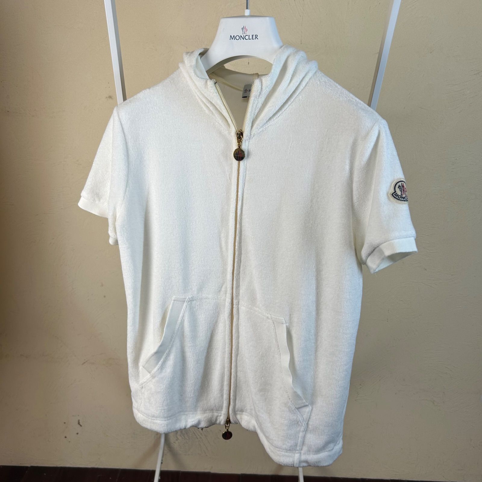 MONCLER モンクレール半袖パーカータオル生地白S