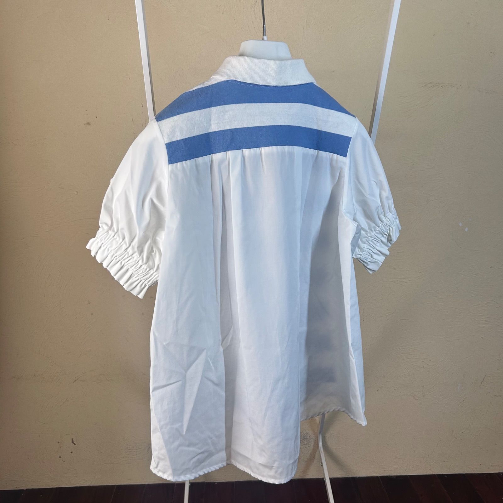 フリル MONCLER モンクレール半袖フリル ポロシャツ白XS