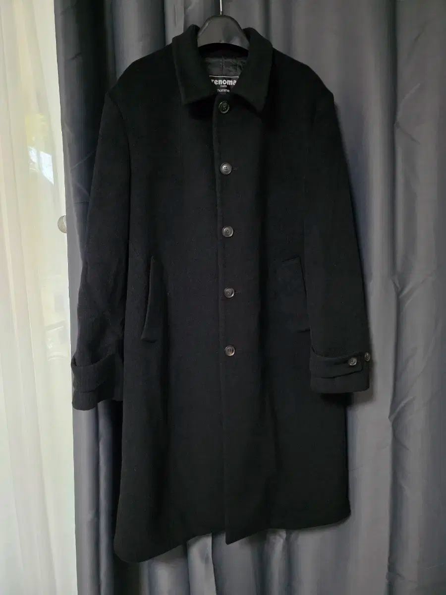 レノマ ブラック メンズ 麻 コート 105