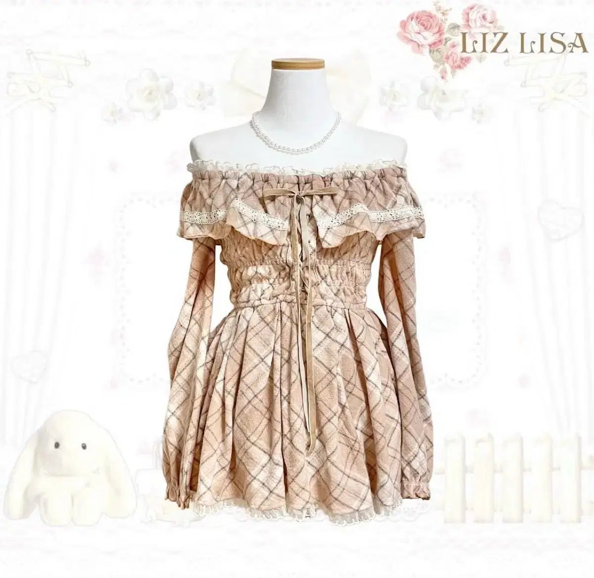 リズリサ 必須アイテム ラテ トップス lizlisa チェック ワンピース