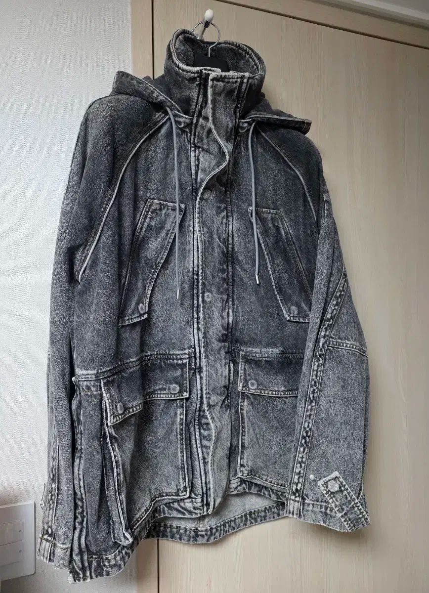 ジュンジフーディー ライトグレー ウォッシュ オーバーサイズ デニムジャケット 44