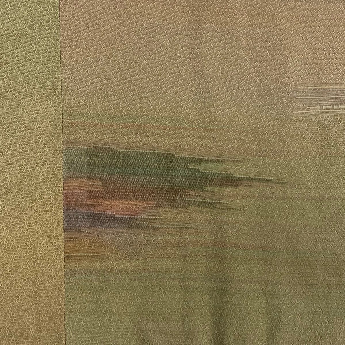  道行 身丈103 cm 裄丈66 M 和装コート 角衿 ショール付 落款 霞 ビロード 灰緑 正絹 羽織 着物 浴衣