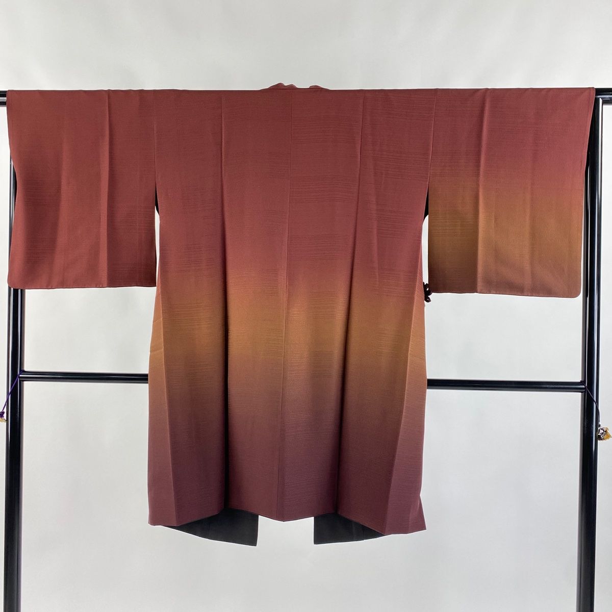 平和屋着物■極上　道中着　ロング丈　リバーシブル　間道　暈し染め　紫×黒　逸品　DZAB0842kh5 平和屋着物□極上 道中着 ロング丈 リバーシブル 間道 暈し染め 紫×黒