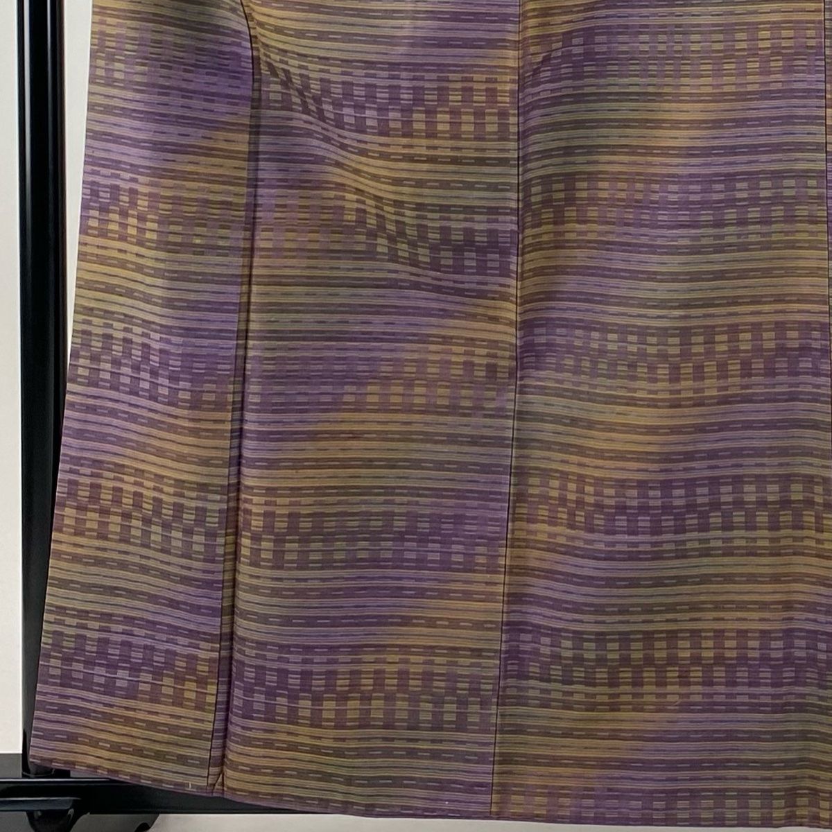 紬 身丈161 cm 裄丈65 5 M 袷 菅原結 やまと 落款 縞 紫 正絹