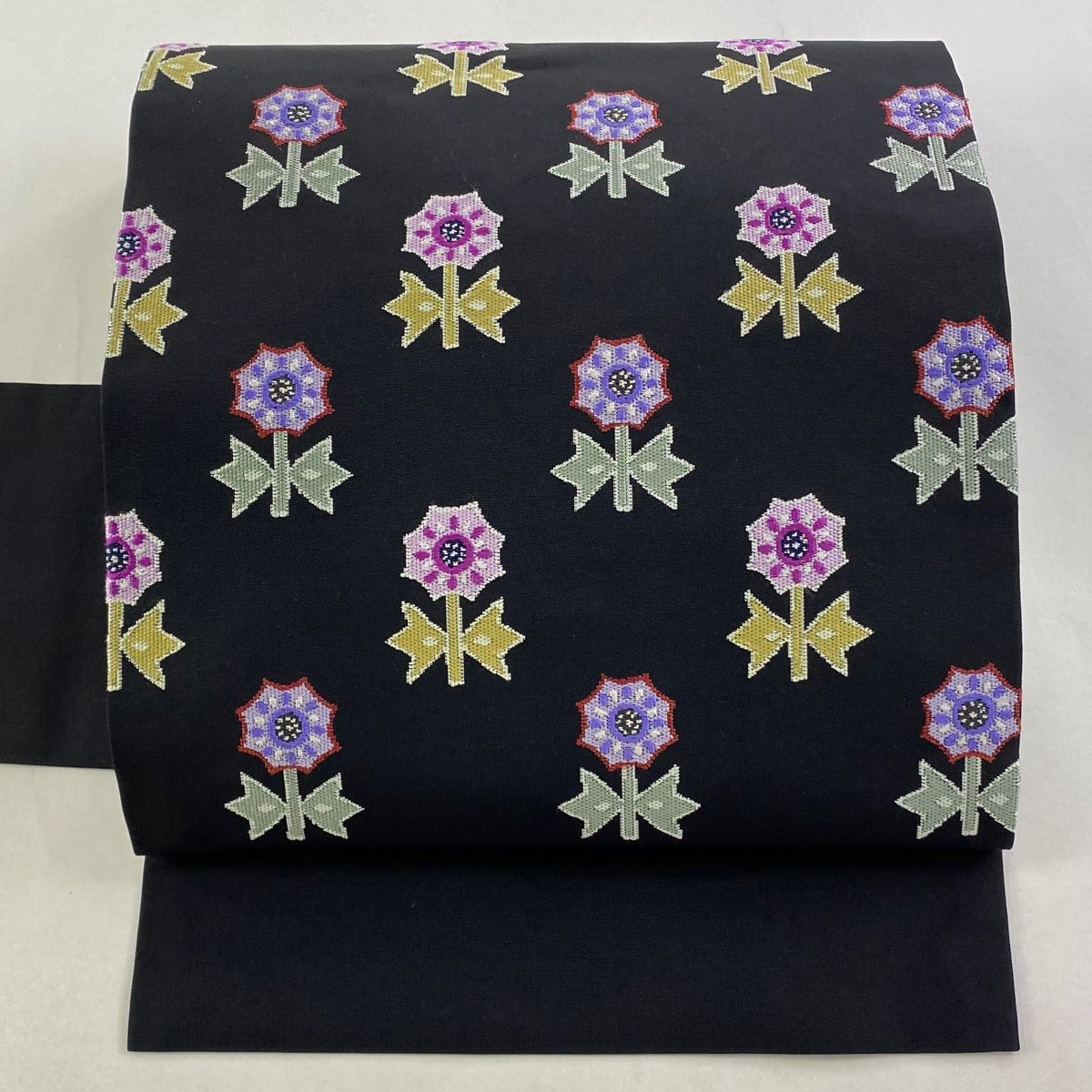 ♦️逸品　扇面に草花　正絹絽綴れ名古屋帯の作り帯 美品】 名古屋帯 逸品 草花 黒 正絹 【】 商品の説明【管理番号】4000006…