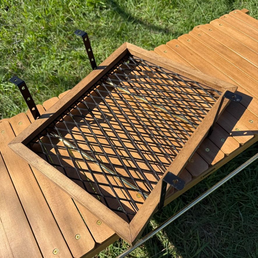 タフ丸対応金具 ウォルナット色｜木×エキスパンドメタル×真鍮パーツ IGTフレーム対応 キャンプギア 工房金魚 単品 OLIVEOS_COM_TR