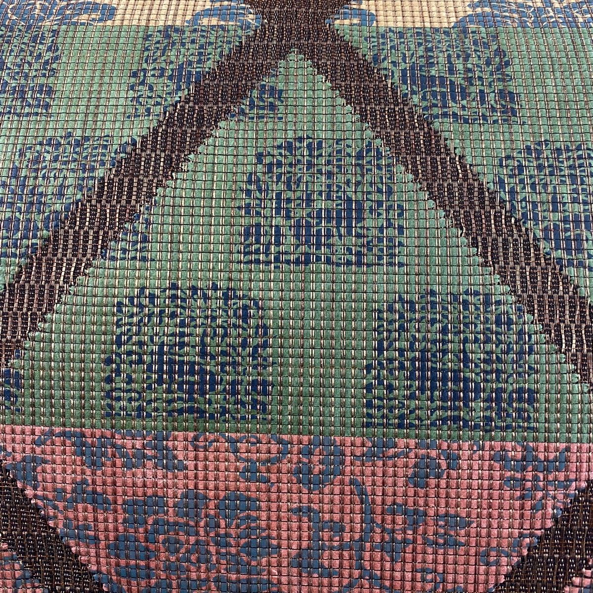 袋帯 秀品 笹蔓 草花 金糸 茶色 六通 正絹