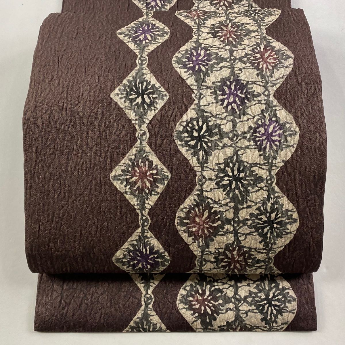 平和屋着物 本場筑前博多織 八寸名古屋帯 更紗花唐草文 正絹 逸品