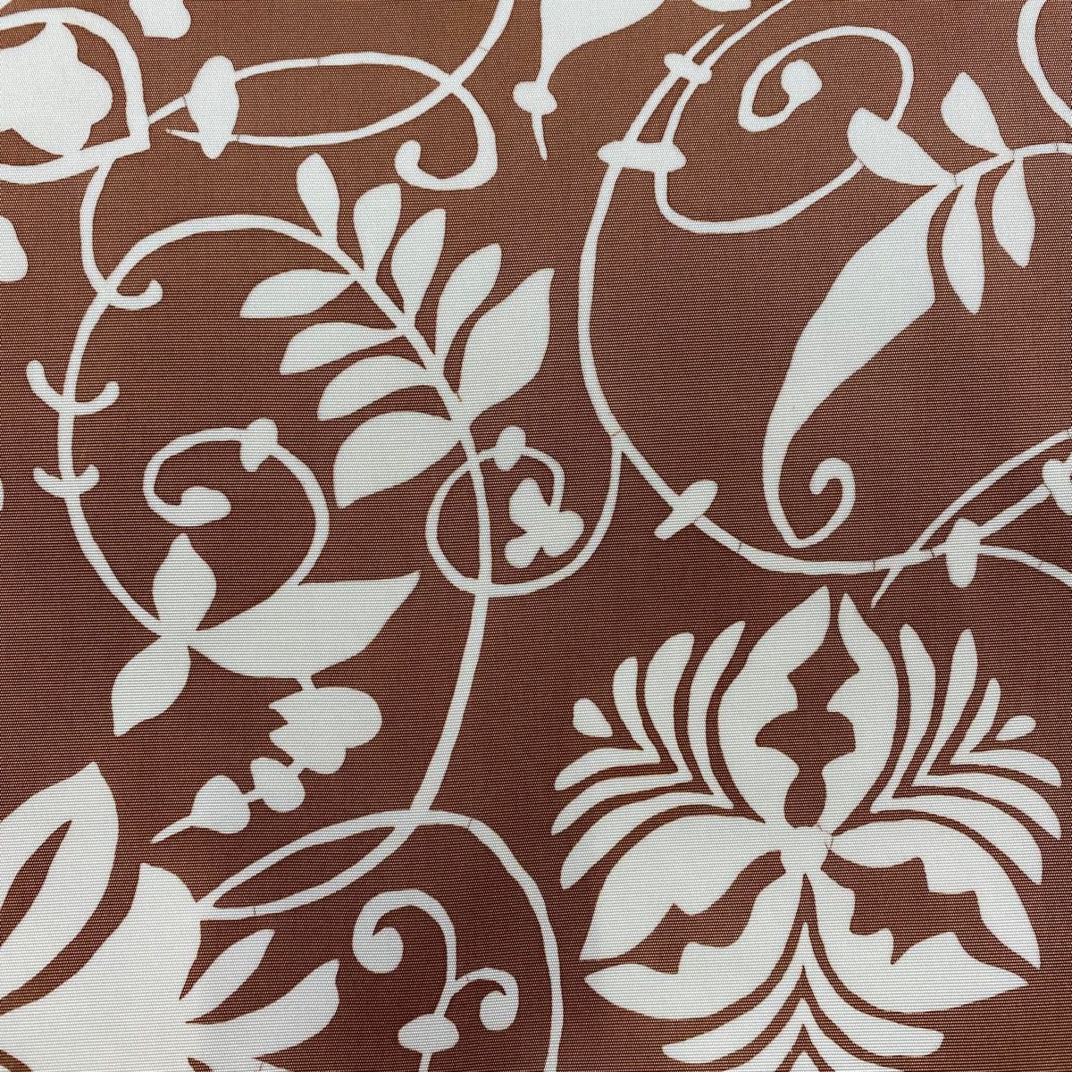 名古屋帯 秀品 松葉仕立て 花唐草 小豆色 正絹