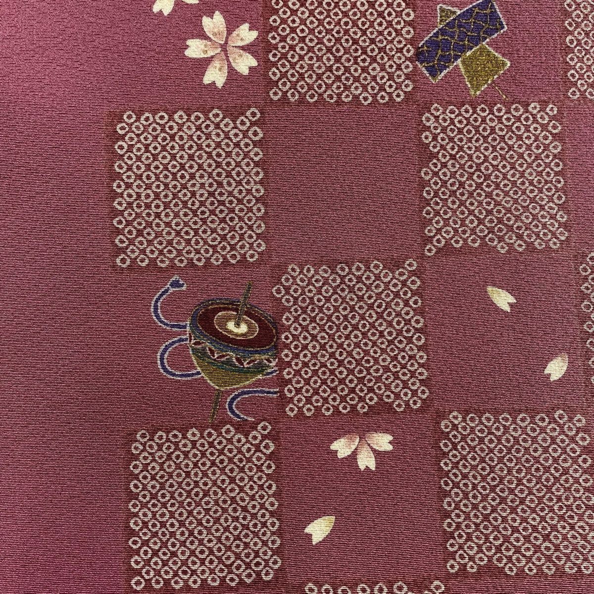 名古屋帯 秀品 桜 独楽 金彩 薄ピンク 正絹