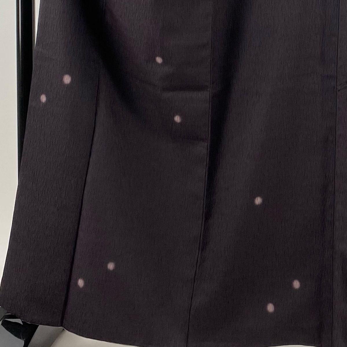 小紋 身丈164 cm 裄丈65 M 袷 やまと 蛍ぼかし 地紋 茶紫 正絹