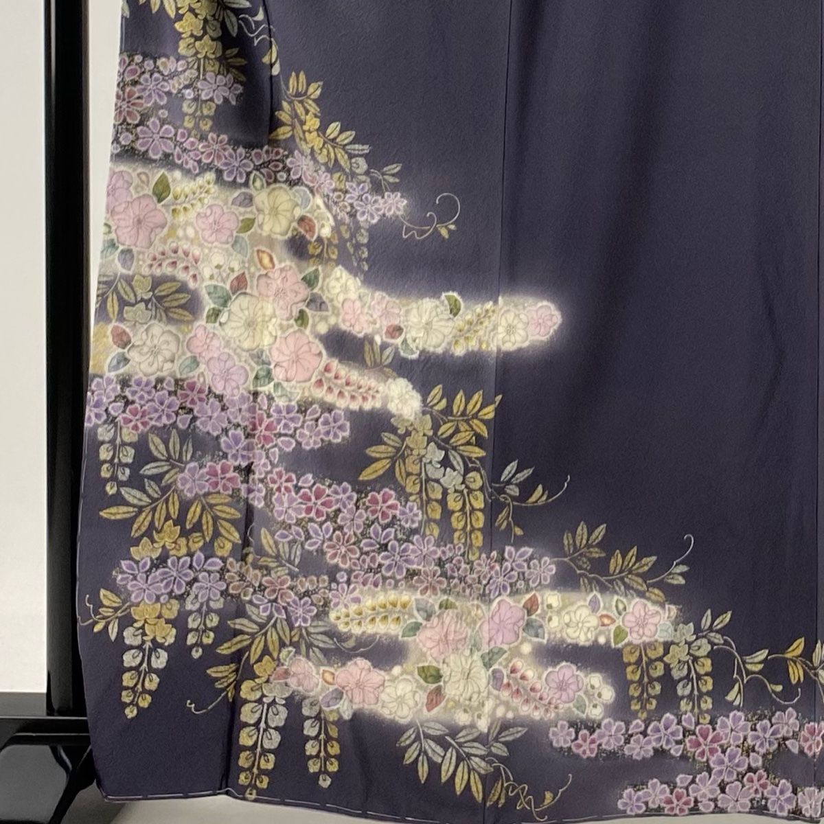 付下げ 身丈165 cm 裄丈67 M 袷 翠山工房 やまと 落款 辻が花 ヱ霞 金銀彩 灰紫 正絹