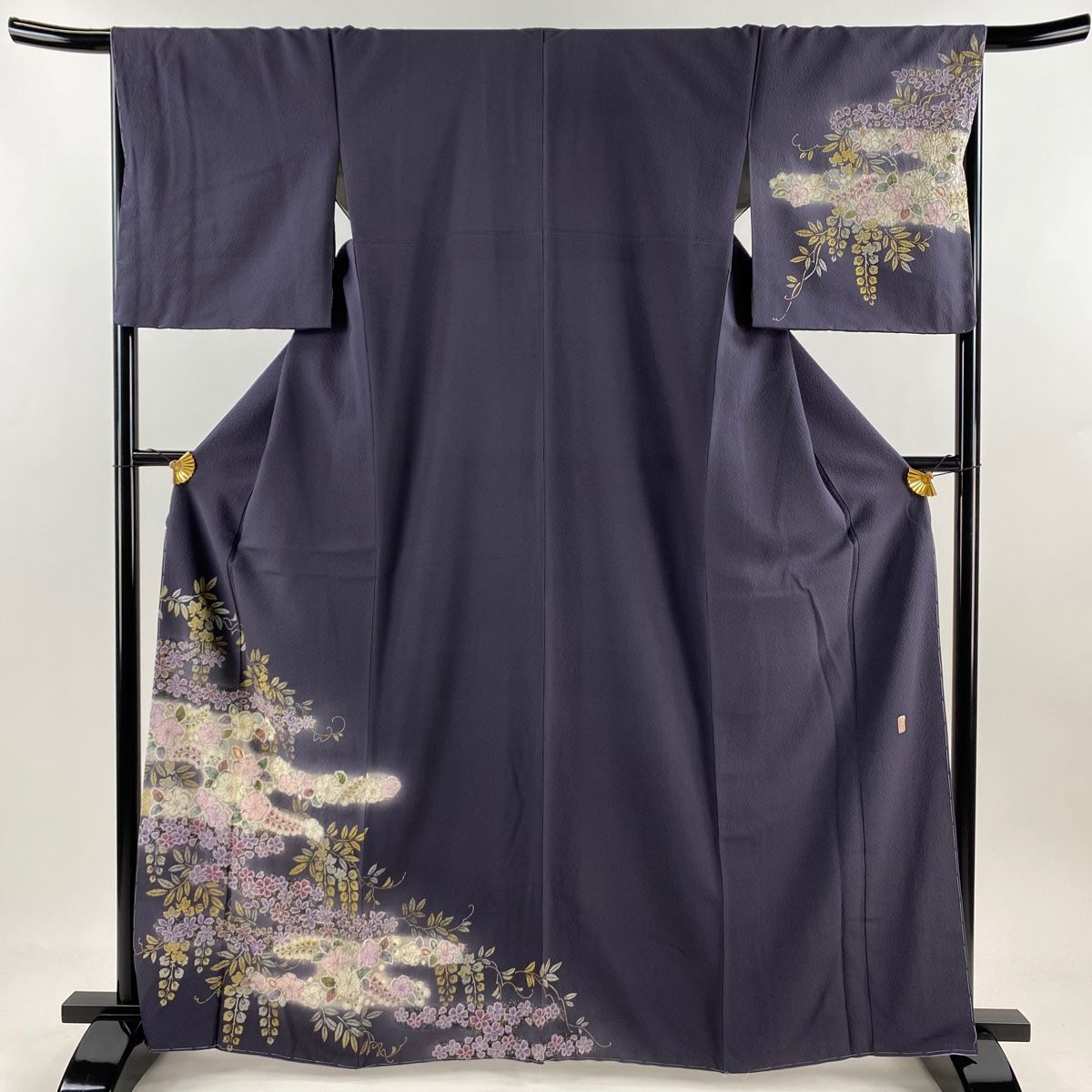 付下げ 身丈165 cm 裄丈67 M 袷 翠山工房 やまと 落款 辻が花 ヱ霞 金銀彩 灰紫 正絹