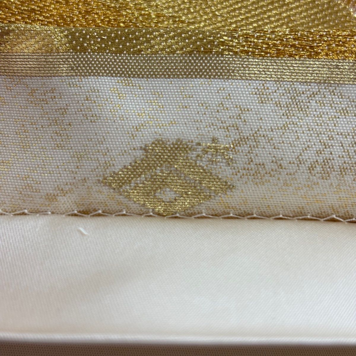  袋帯 落款 本家加納 笠松 道長取り 金糸 箔 金色 六通 正絹 袋帯 帯