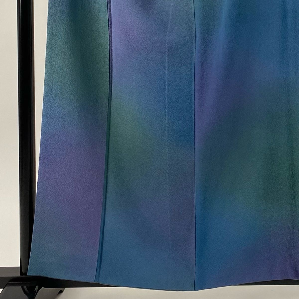 小紋 身丈159 cm 裄丈64 M 袷 斉藤三才 落款 ぼかし柄 青紫 正絹 秀品