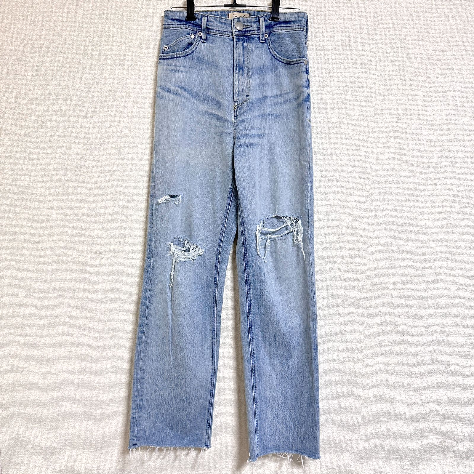 YANUK LEA ボーイズストレートDMF カットオフ ボーイフレンドデニム