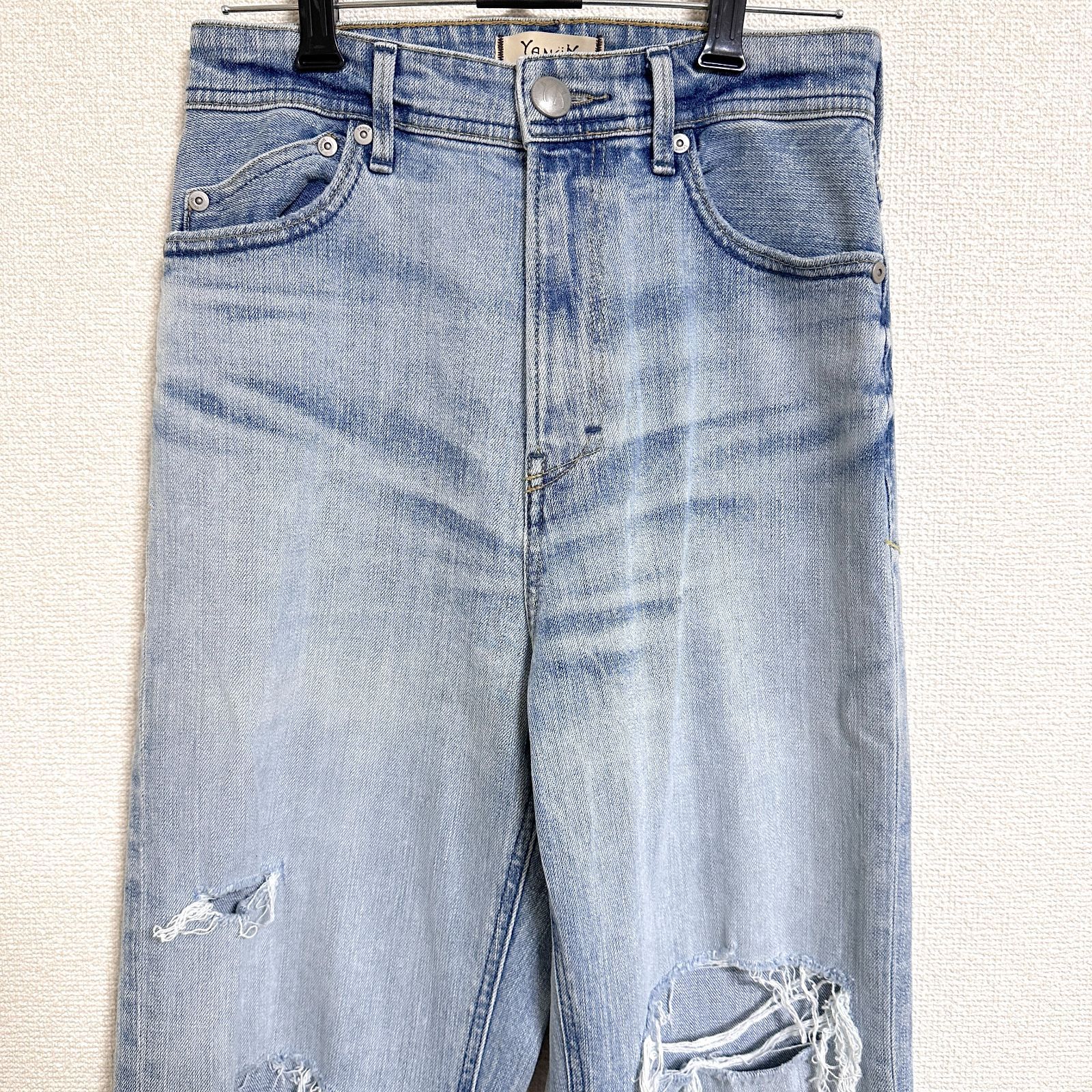 YANUK LEA ボーイズストレートDMF カットオフ ボーイフレンドデニム