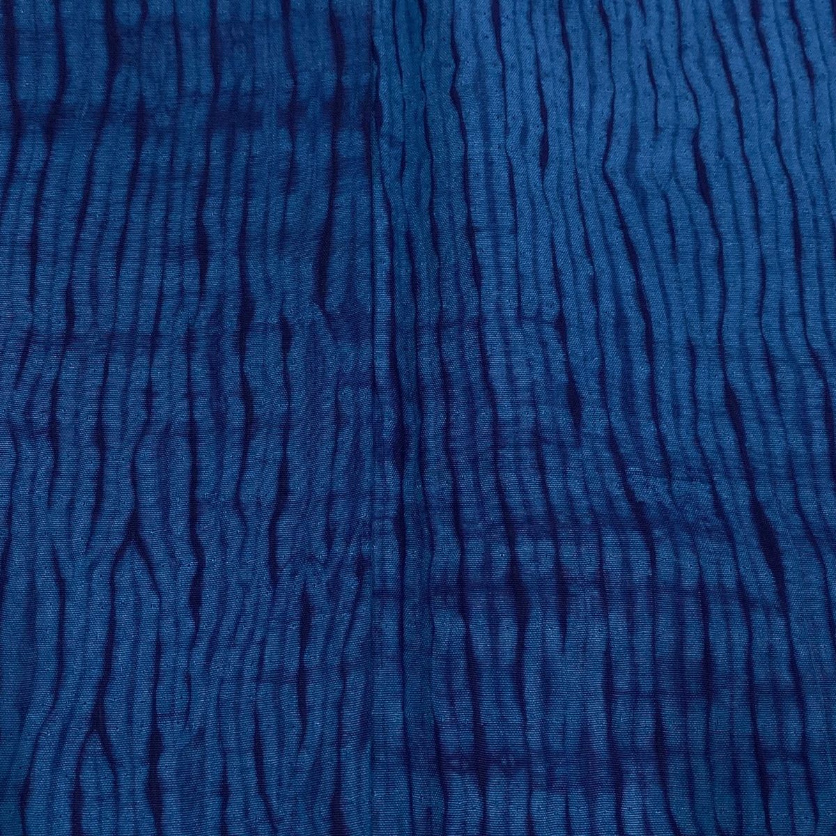  小紋 身丈154 cm 裄丈64 M 袷 幾何学 絞り 藍色 正絹 秀品 小紋 着物