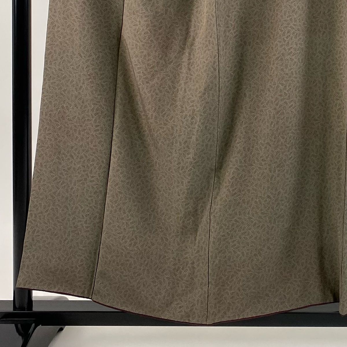 小紋 身丈155.5 cm 裄丈65.5 M 袷 幾何学 小豆色 正絹 秀品