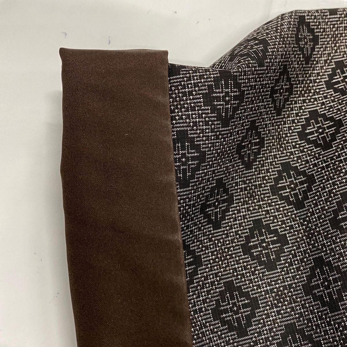  紬 身丈166 5 cm 裄丈67 L 袷 菱 焦茶色 正絹 秀品 紬 着物