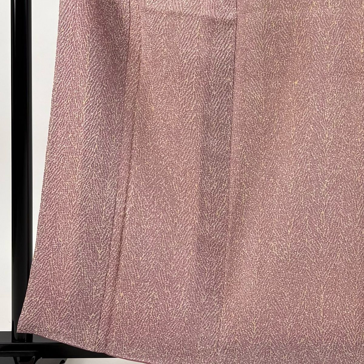 小紋 身丈161 cm 裄丈63.5 S 袷 幾何学 絞り ピンク 正絹 秀品