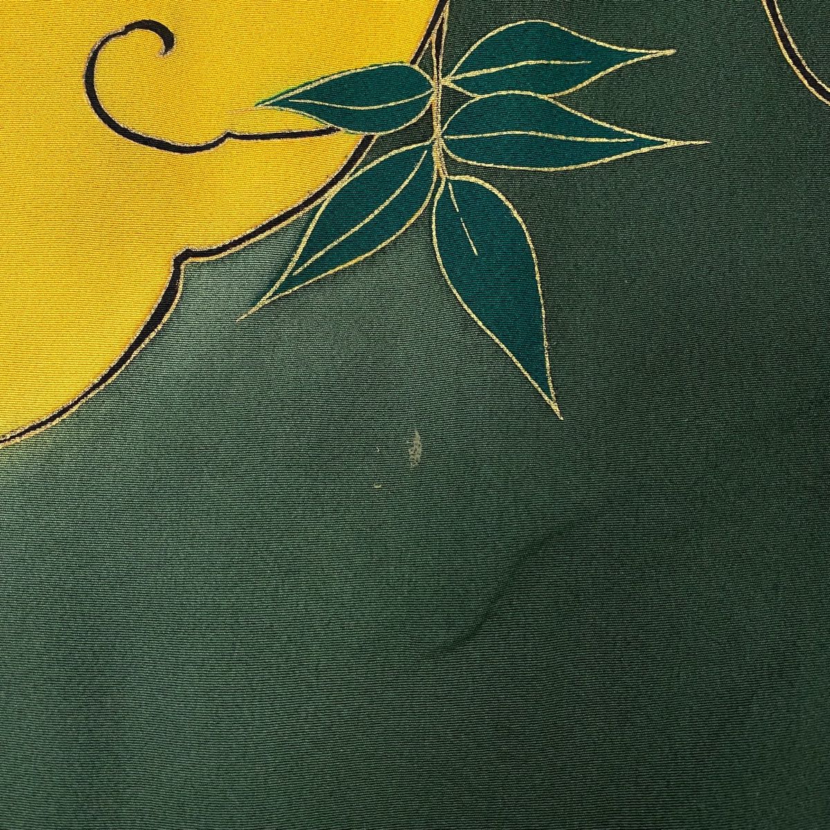  振袖 身丈167 cm 裄丈67 5 L 袷 鳥 藤 金銀彩 深緑 正絹 秀品 振袖 着物