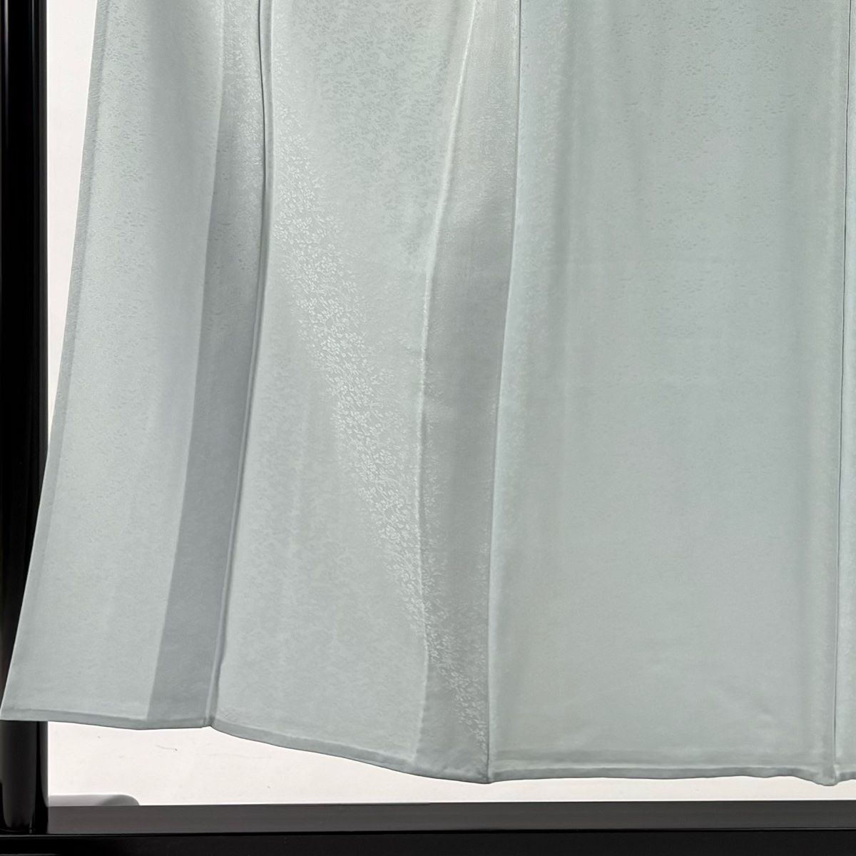 色無地 身丈152 cm 裄丈64 5 M 単衣 地紋 青灰色 正絹 秀品 一つ紋