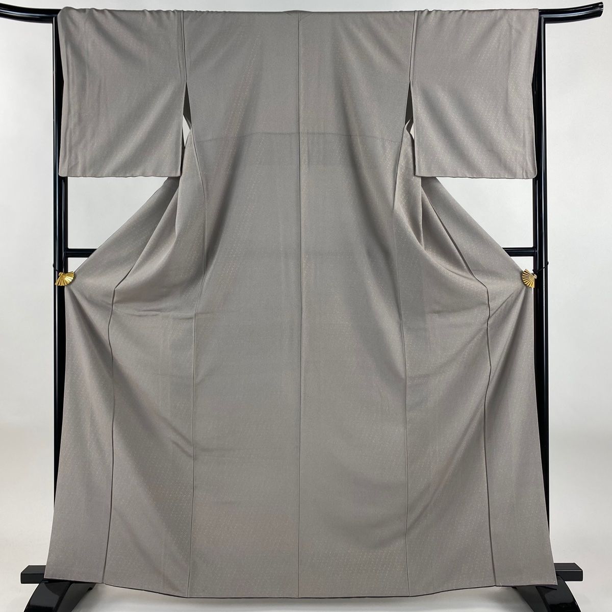 小紋 身丈163.5 cm 裄丈64.5 M 袷 幾何学 金彩 灰紫 正絹 秀品