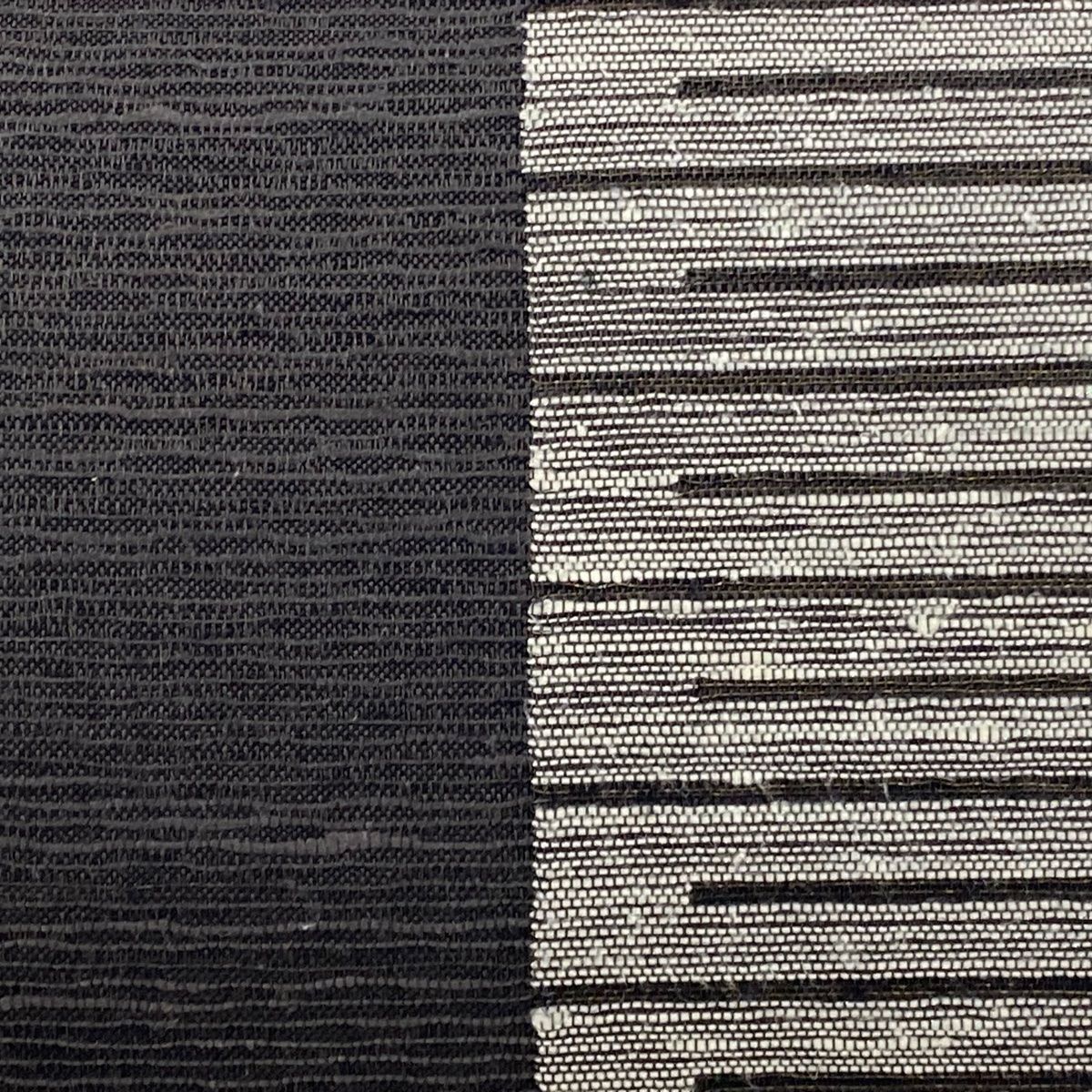 袋帯 秀品 縞 幾何学 金銀糸 焦茶色 六通 正絹