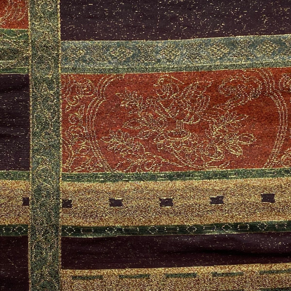 正絹　六通袋帯【花　鳥　紫】 正絹 六通袋帯【花 鳥 紫】