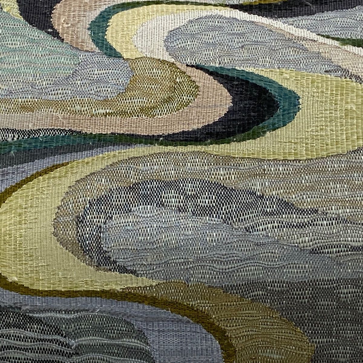 袋帯 秀品 流水 銀糸 薄緑 お太鼓柄 正絹