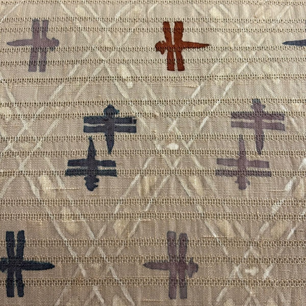 名古屋帯 秀品 菱 とんぼ ベージュ 正絹