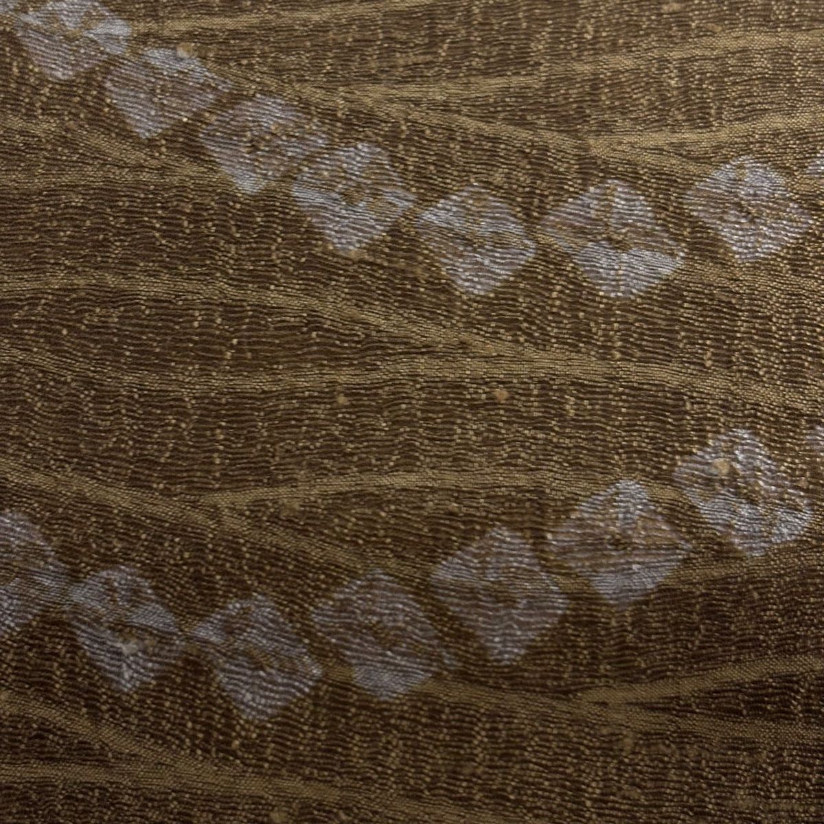 袋帯 秀品 やまと 波 疋田 焦茶色 全通 正絹