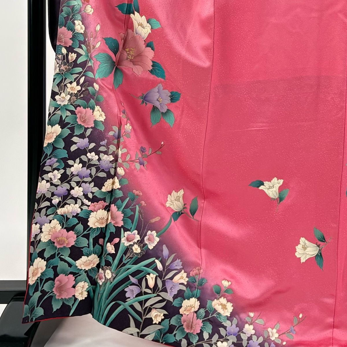 振袖 身丈167 5 cm 裄丈67 M 袷 草花 金銀彩 ぼかし ピンク 正絹 秀品