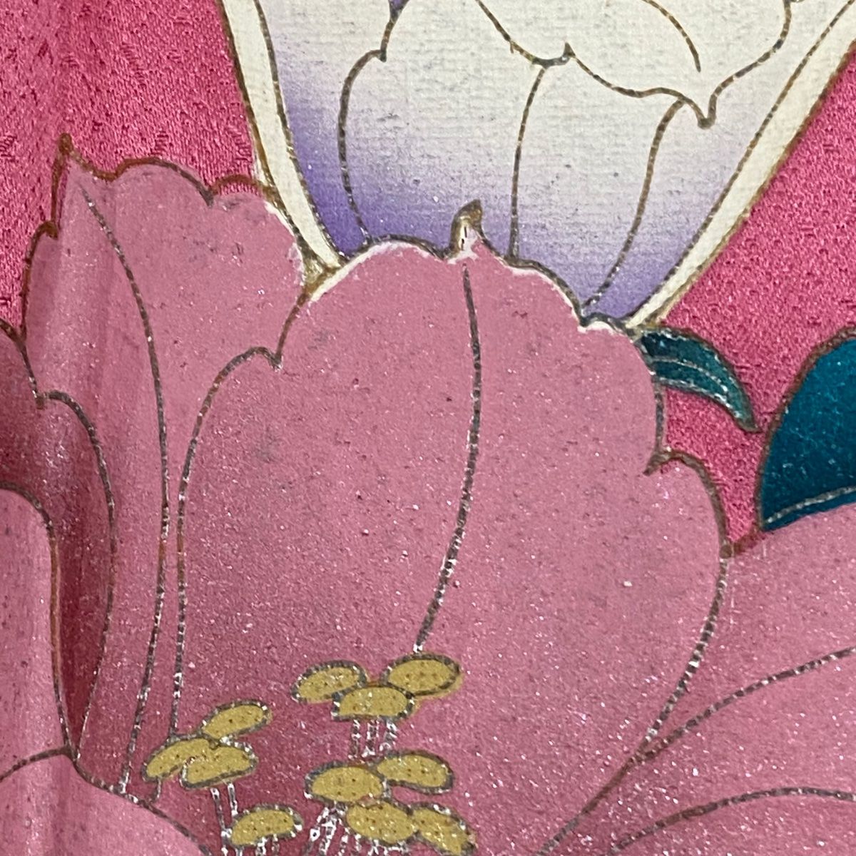  振袖 身丈167 5 cm 裄丈67 M 袷 草花 金銀彩 ぼかし ピンク 正絹 秀品 振袖 着物