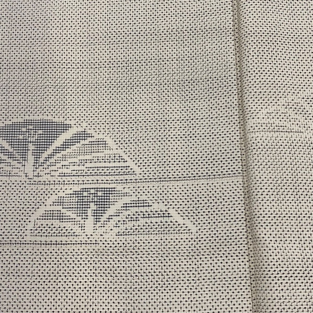  大島紬 身丈155 cm 裄丈64 M 袷 証紙 鳥 灰白 正絹 秀品 紬 着物