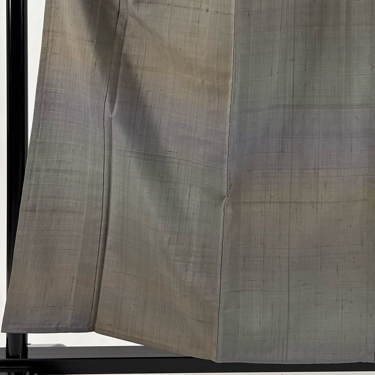 小紋 身丈158 cm 裄丈66.5 M 単衣 紬地 ぼかし 灰緑 正絹 秀品