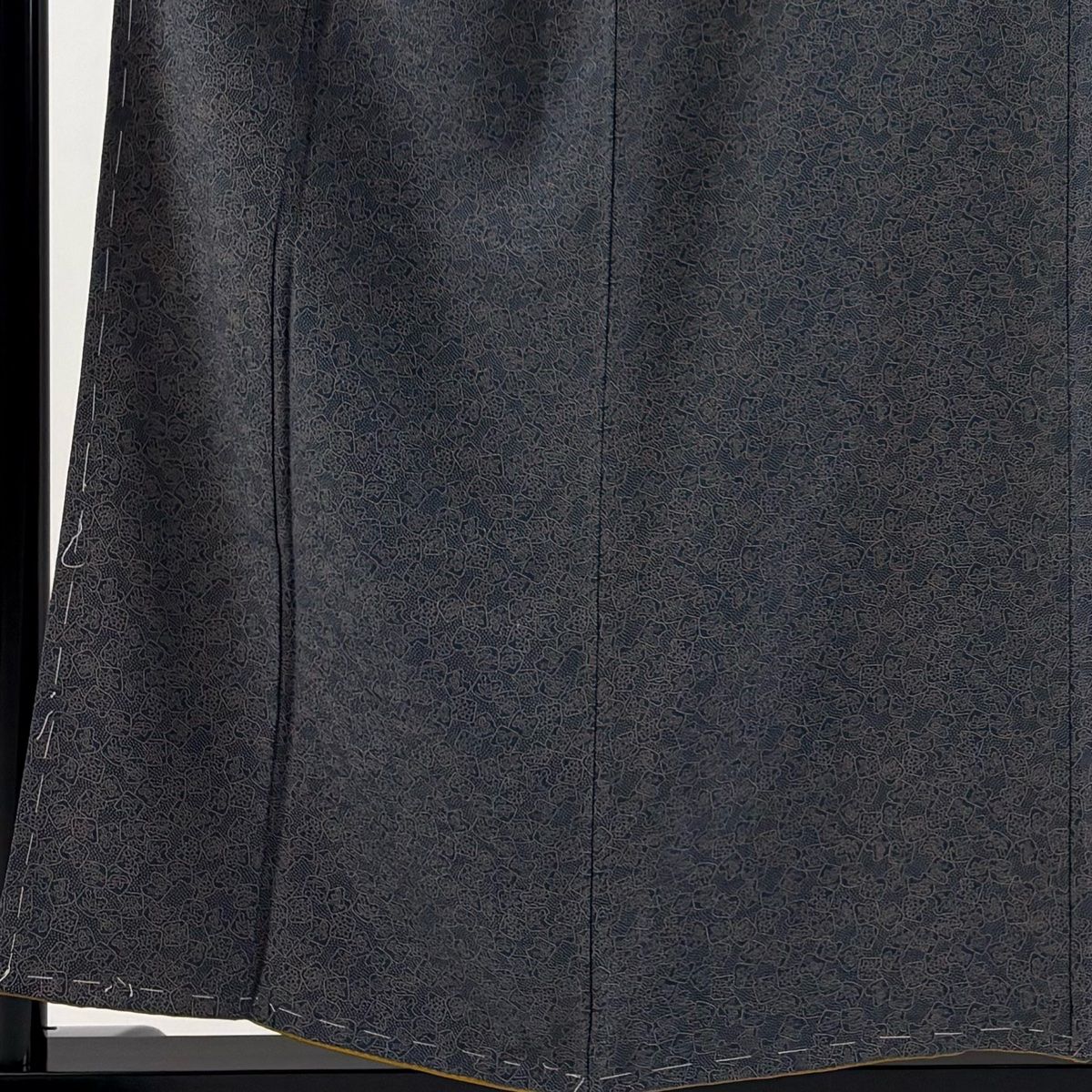 江戸小紋 身丈155 cm 裄丈64.5 M 袷 葉 幾何学 紺色 正絹 秀品