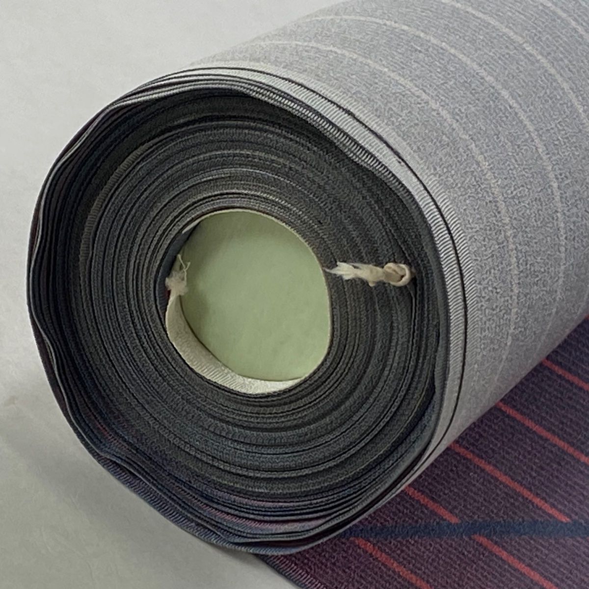  反物 秀品 小紋 縞 幾何学模様 青灰色 正絹 小紋 着物反物