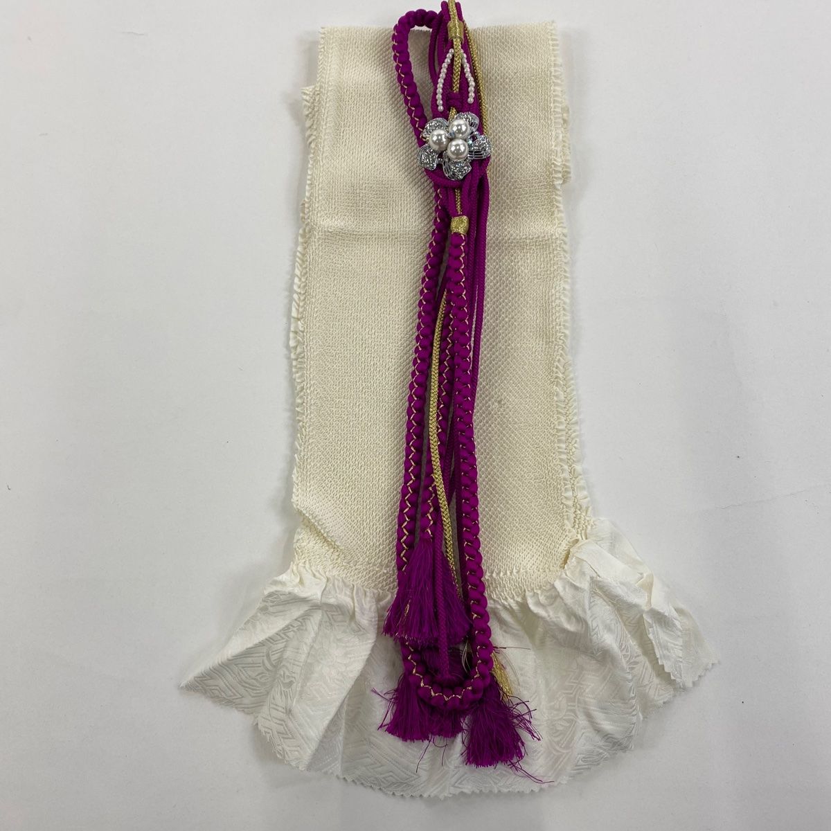  振袖 身丈162 cm 裄丈68 L 袷 袋帯フルセット 鈴乃屋 辻が花柄 染分け ぼかし 緑 正絹 三つ紋 振袖 着物