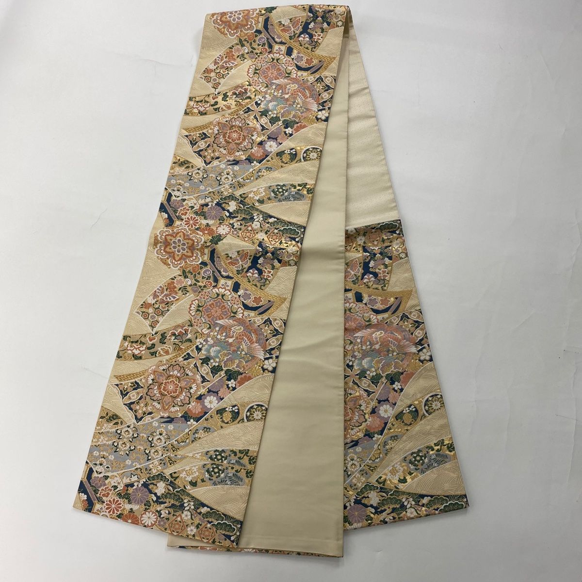 袋帯】灰紫の気品＊有職文様がずらり並ぶ“雅の世界｜裂取り｜440cm