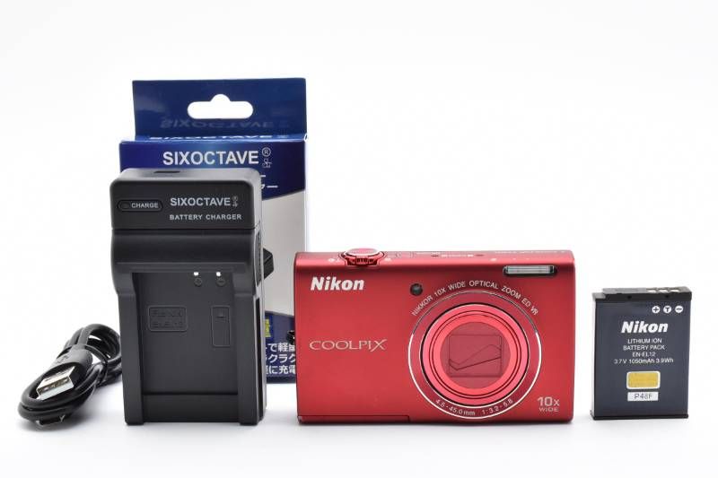 Nikon ニコン COOLPIX クールピクス S6200 デジタルカメラ 動作 済み 充電器 バッテリー A