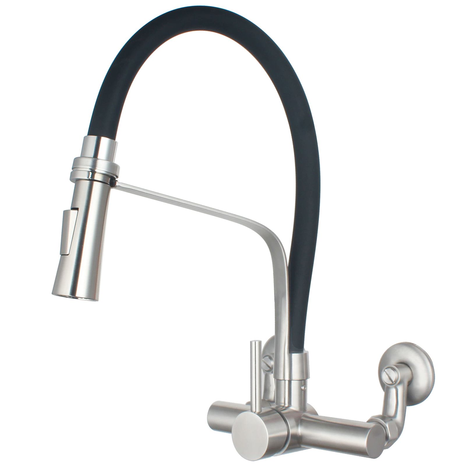 キッチン蛇口 シングルレバー 混合栓 洗面台 蛇口 キッチン用 混合水栓 節水 任意角度回転 泡沫 シャワー切り替え 壁付け 取付幅5~25cm対応 SSKF17-1JB