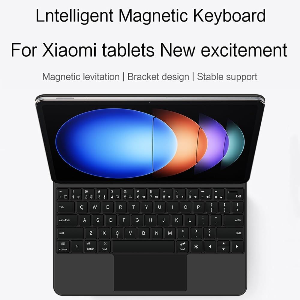 マジック キーボード Xiaomi Pad 6S Pro 12.4インチ マグネット式 タッチパッド バックライト付き 磁気吸着 シャオミ Pad 6S Pro キーボードケース バックライト付き キーボード タッチパネル搭載 マルチタッチ フローティン