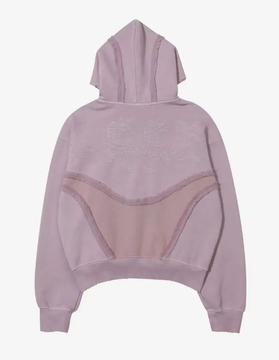 Yeel 엠브로イダーed カットオフ フーディー ピンク