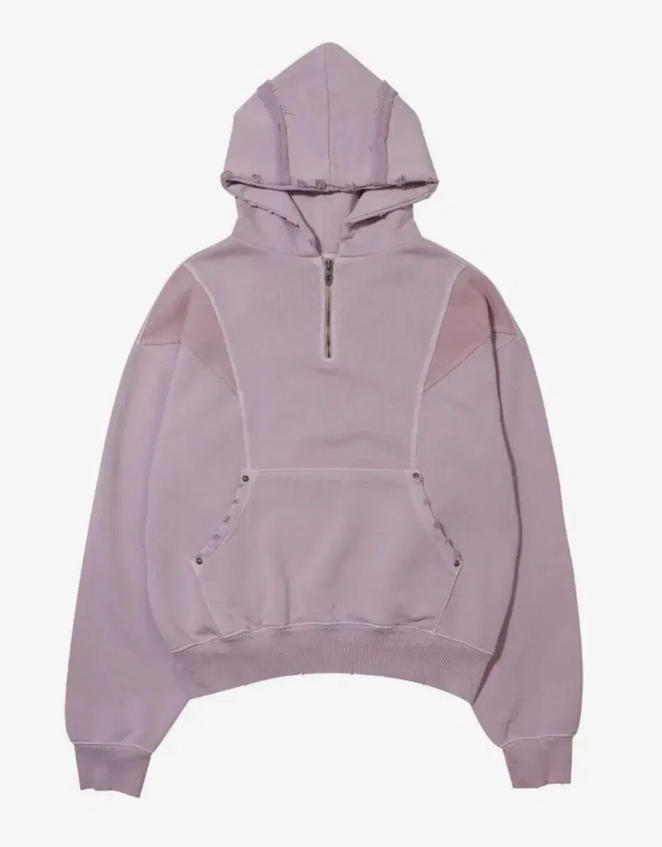 Yeel 엠브로イダーed カットオフ フーディー ピンク